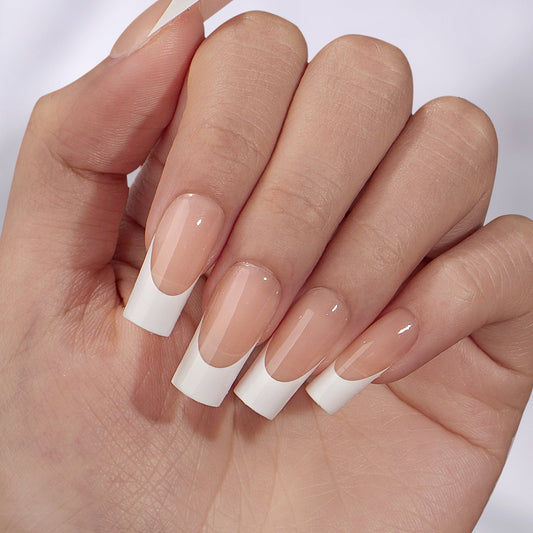 Nude Long Square Nails - Press-On Nail Rings